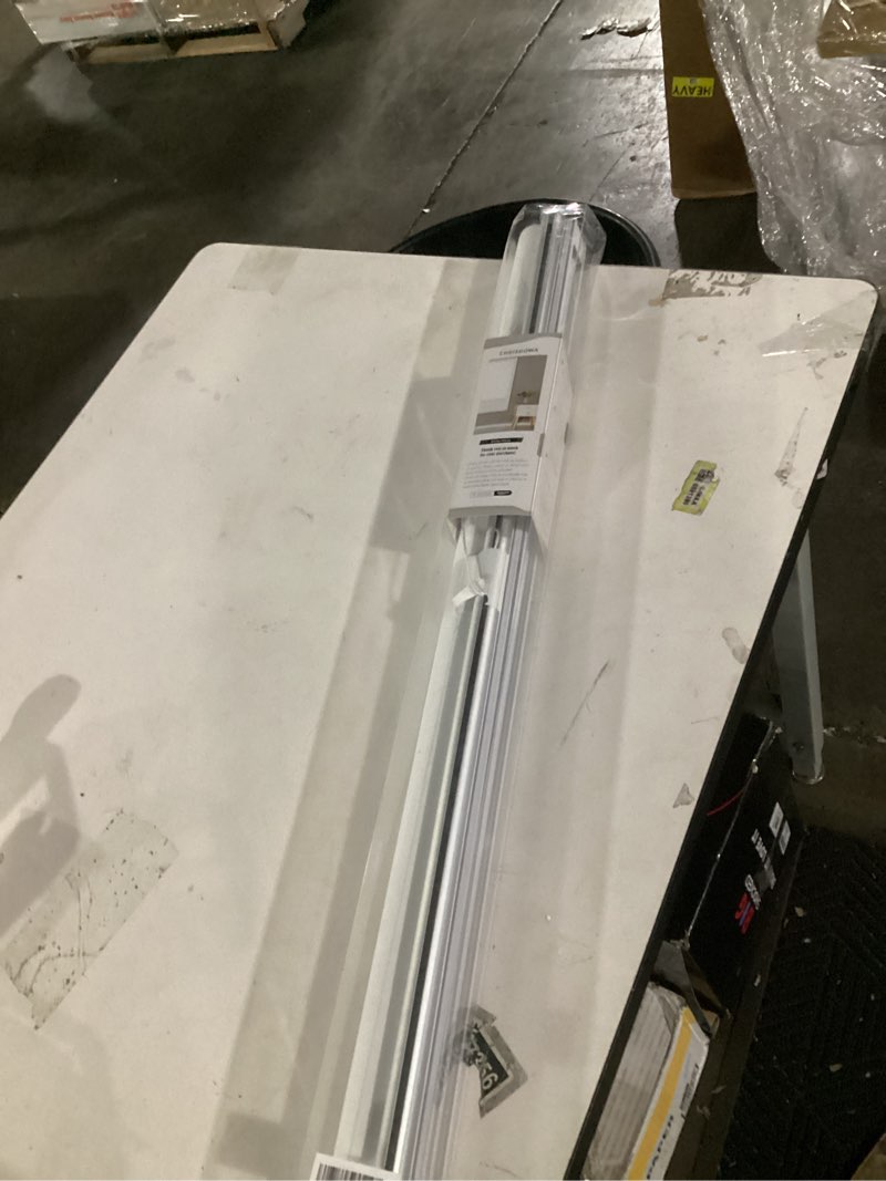 Condition photo showing Good Condition for chrisdowa cordless 100% blackout roller shade, with striped jacquard, thermal insulated, uv protection fabric, total blackout blinds for window, french doors, home and office. white, 35" w x 72" h 35"w x 72"h white