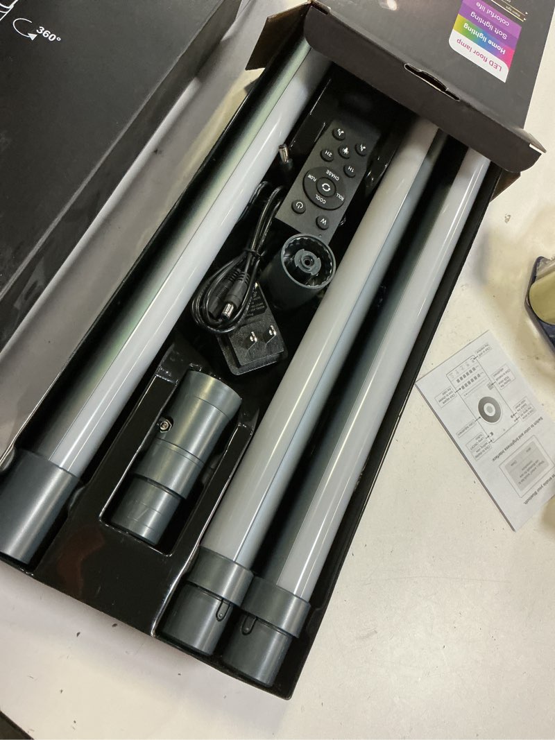 Condition photo showing Good Condition for rgb+ic floor lamp, smart led corner lamp with music sync and 16 million diy colors, app & remote control, 360° rotating standing floor lamp with spotlight for bedroom living room gray 1 pack