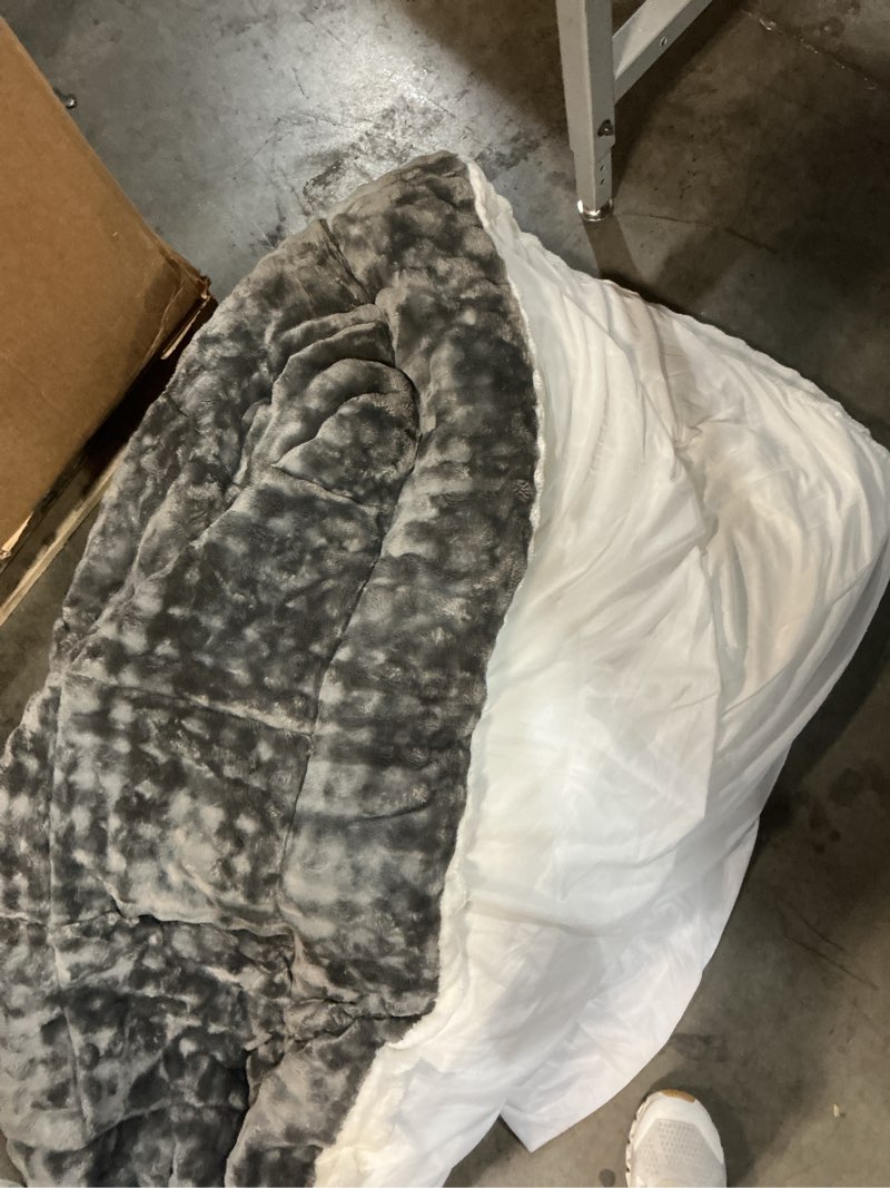 Condition photo showing As Is for full size mattress topper, portable & foldable sherpa fleece mattress pad soft plush mattress cover with 8-21" deep pocket(full(120x200cm), blue) blue full(120x200cm)
