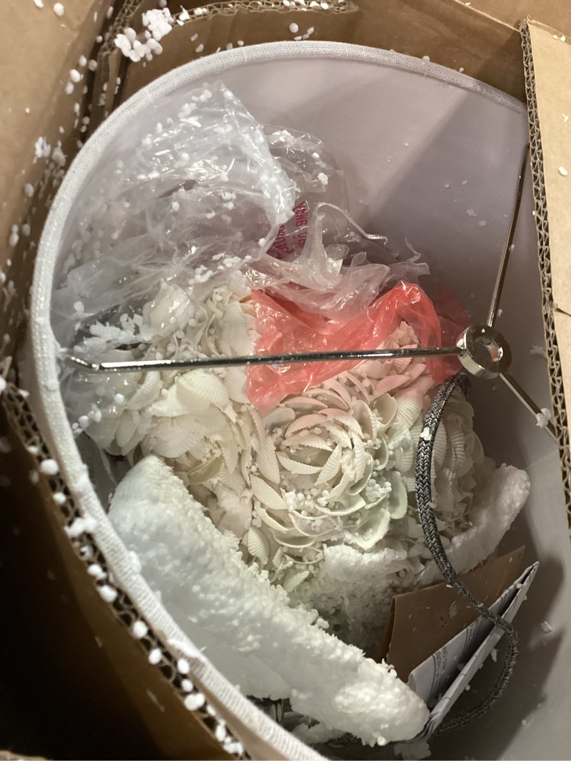 Condition photo showing As Is for JONATHAN Y JYL1049A Seashell Rosette 24" LED Table Lamp Contemporary Transitional Bedside Desk Nightstand Lamp for Bedroom Living Room Office College Bookcase LED Bulb Included, Cream