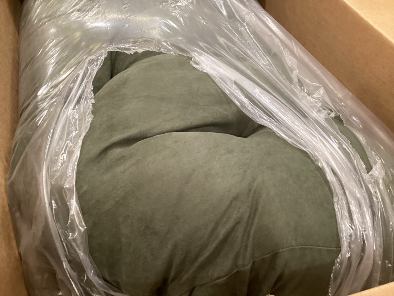 blazing needles solid microsuede papasan chair cushion, 52" x 6" x 52", hunter green 52 in x 6 in x 52 in hunter green