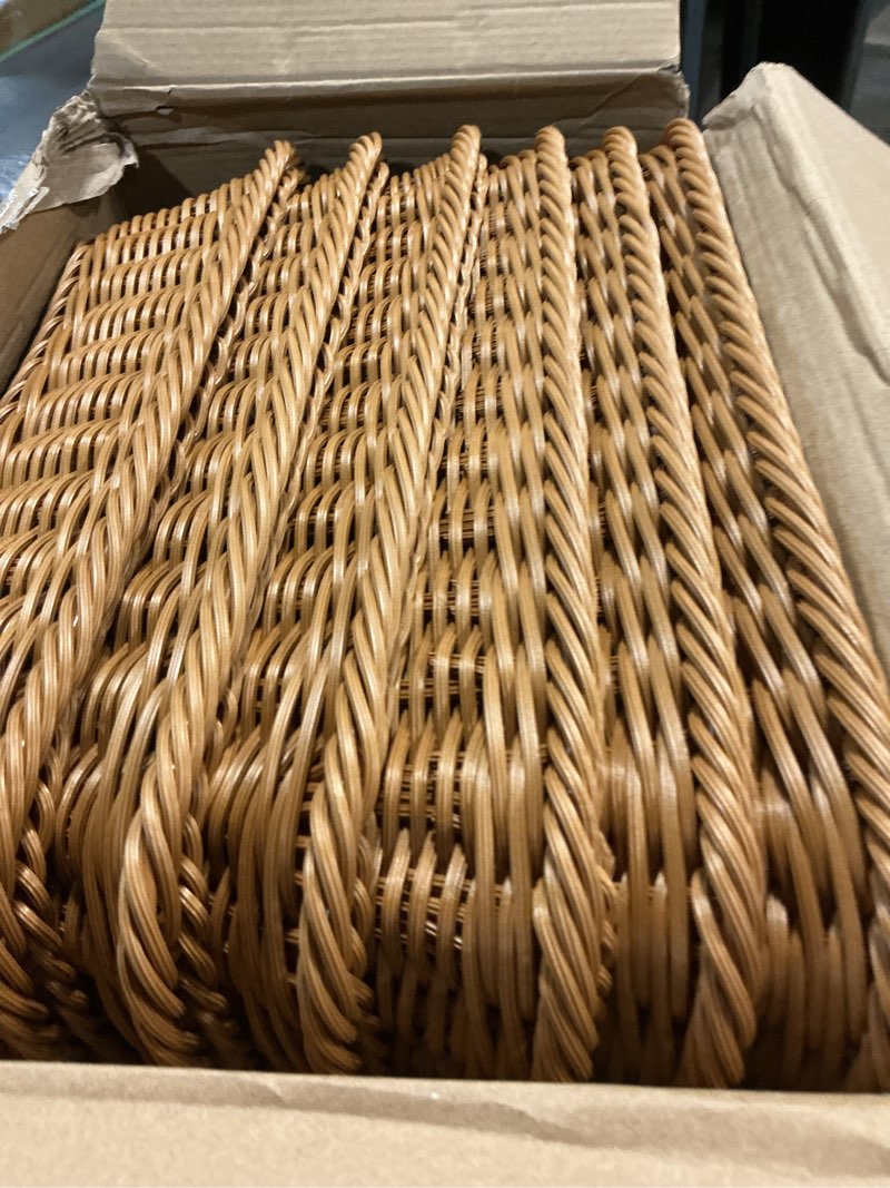 Condition photo showing Good Condition for Eccliy 6 Pack Poly Wicker Bread Basket 19 Inch Imitation Rattan Woven Tabletop Food Serving Basket for Vegetables Restaurant Hotel Home Display