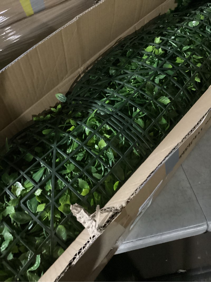 Condition photo showing Good Condition for similar to ph)  artificial greenery wall rolls,48\"x 120\"(40 sq.ft) uv-anti faux ivy leaves privacy fence screen grass wall roll panels for indoor home decor and outdoor garden backyard 48x120 in greento