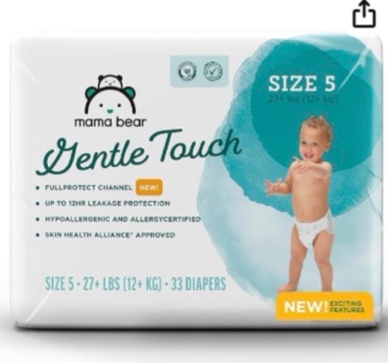 Amazon Brand - Mama Bear Gentle Touch Diapers, Size 5, 33 Count Visit the Mama Bear Store