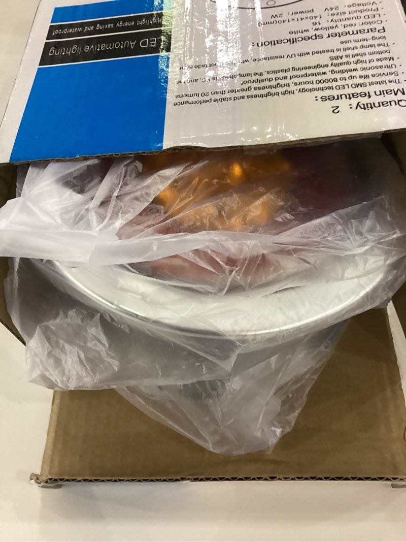 Condition photo showing Good Condition for LIGBT 2PCS 4 Inch Red Amber Round LED Trailer Tail Lights Turn Signal Lights 16LEDs IP67 Waterproof Turn Stop Brake Turn Signal Running Tail Light for Boat Trailer Truck RV Red&Amber 2pcs