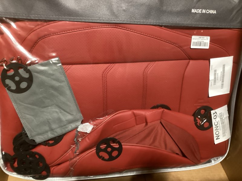Condition photo showing Good Condition for isen-coverauto full coverage faux leather car seat covers full set,automotive seat covers for cars,suvs pick-up truck, car seat cushion, wine red seat covers for 5 seats wine red full set