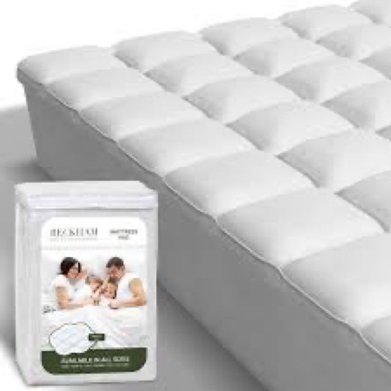Beckham Hotel Collection Twin Size Hybrid Mattress Pad (Extra Padded) & Protector - Waterproof Quilt
