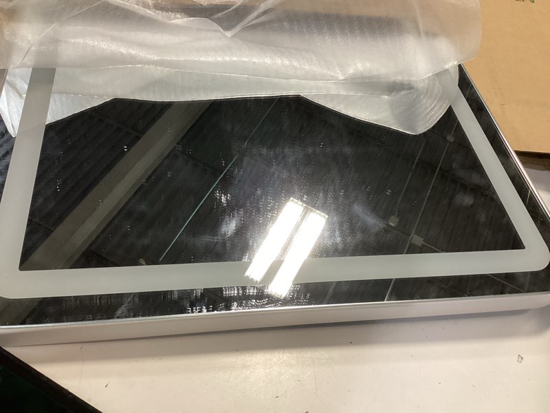 Condition photo showing Good Condition for ROLOVE 23x18 Inch Vanity Mirror with Lights, 3-Color Modes, Dimmable LED Mirror with Touch Control - Large Makeup Mirror for Dressing Room (Wall/Tabletop Mount) White 23"x18"