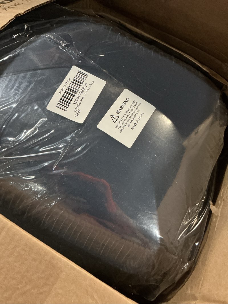 Condition photo showing Good Condition for large area rugs for bedroom living room - 8x10 feet ultra soft navy blue rug thickened with memory-foam, solid modern minimalist carpets for home decor, non-slip and comfy nursery room rugs 8x10 feet navy blue
