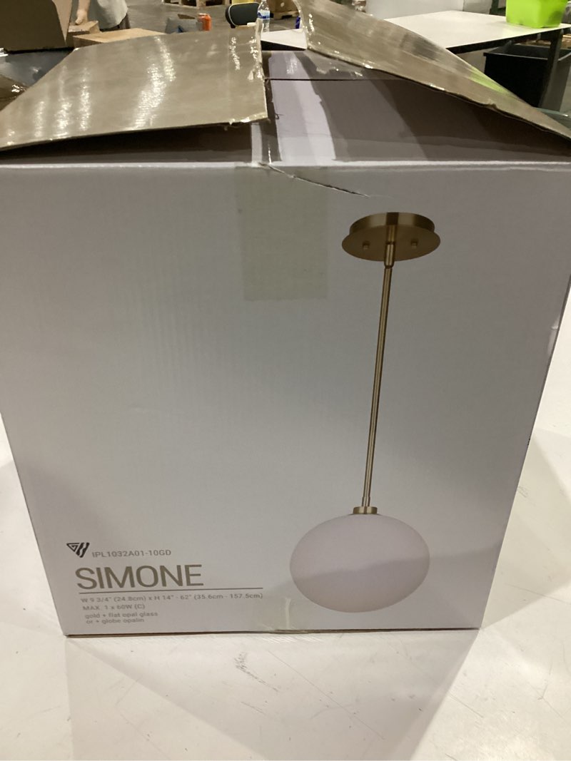 Condition photo showing Good Condition for pendant light simone  w93/4" x h 14"-62  w 24.8cm x h 35.6cm-157.5cm