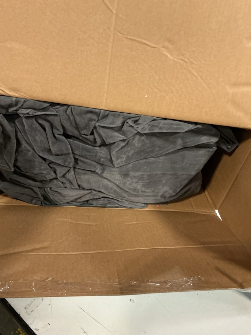 Condition photo showing As Is for intex inflatable pull-out sofa: velvety surface, 2-in-1 valve, cupholder, 46" x 88" x 26" - blow-up couch and folding queen size air mattress bed