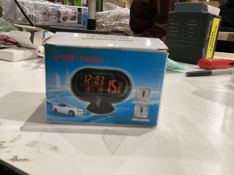 Condition photo showing New/Like New for shkalacar digital thermometer and clock - led lighted auto dual temperature gauge voltmeter voltage tester for car dashboard, dc 12v green
