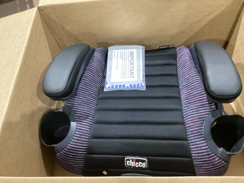 Condition photo showing Good Condition for chicco gofit cleartex plus backless booster car seat, latch attachment, quick-release latch removal, portable car booster seat for children at least 4 years old and 40-110 lbs, confetti/black