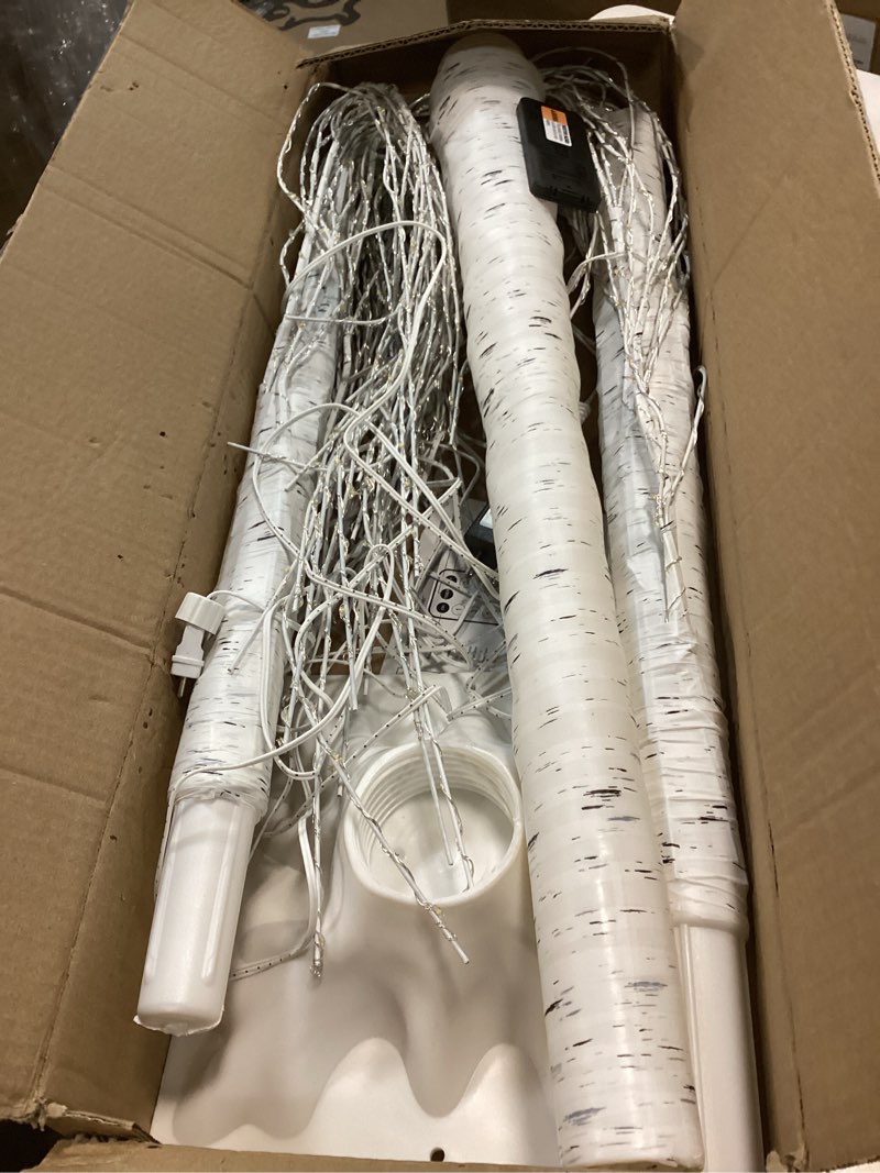 Condition photo showing Good Condition for 7FT Lighted Birch Tree with 1200 LED Warm White Lights, 8 Twinkle Modes, Timer, Dimmable Artificial Light Up Twig Christmas Tree for Indoor Outdoor Xmas Holiday Party Decor