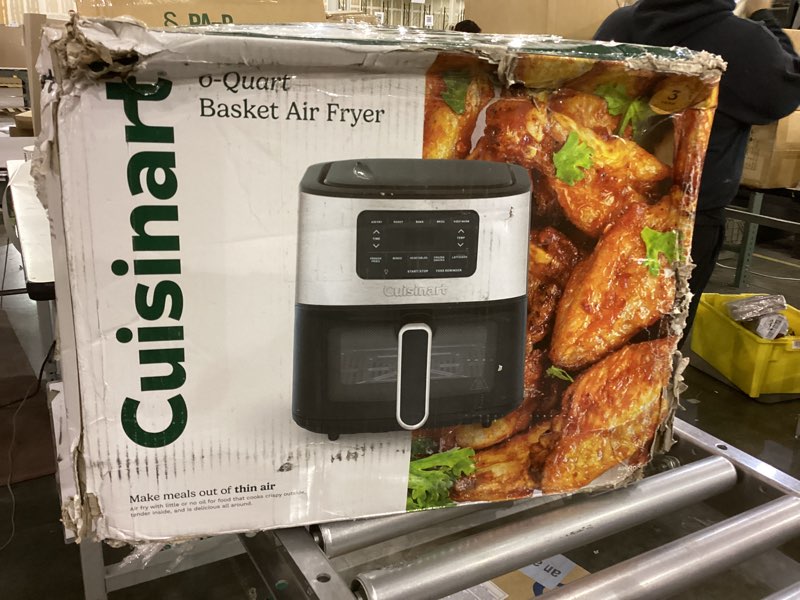 Condition photo showing As Is for Cuisinart - Basket Air Fryer - Stainless Steel and Black