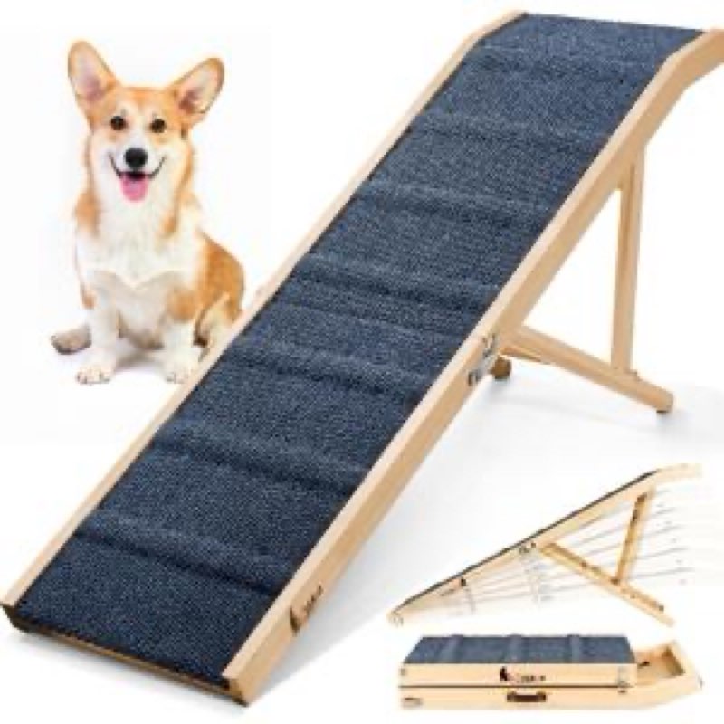 Dog Ramp for Car, Pawlify 71" x 17.3" Dog Ramps for Large Dogs with Anti-Pinch Handle and Anti-Slip Rug Surface, Folding Dog Ramp Up to 250LBS, Portable Dogs Car Ramp for SUV, Trucks