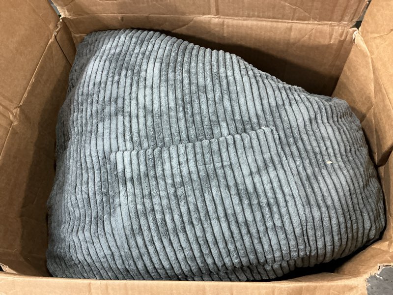 Condition photo showing Good Condition for MAXYOYO Kids Bean Bag Chair, Bean Bag Couch with Handle, Comfy Toddler Chair for Boys and Girls, Accent Sofa Chair with Pocket for Gaming Reading Relaxing, Dark Grey Standard Dark Grey