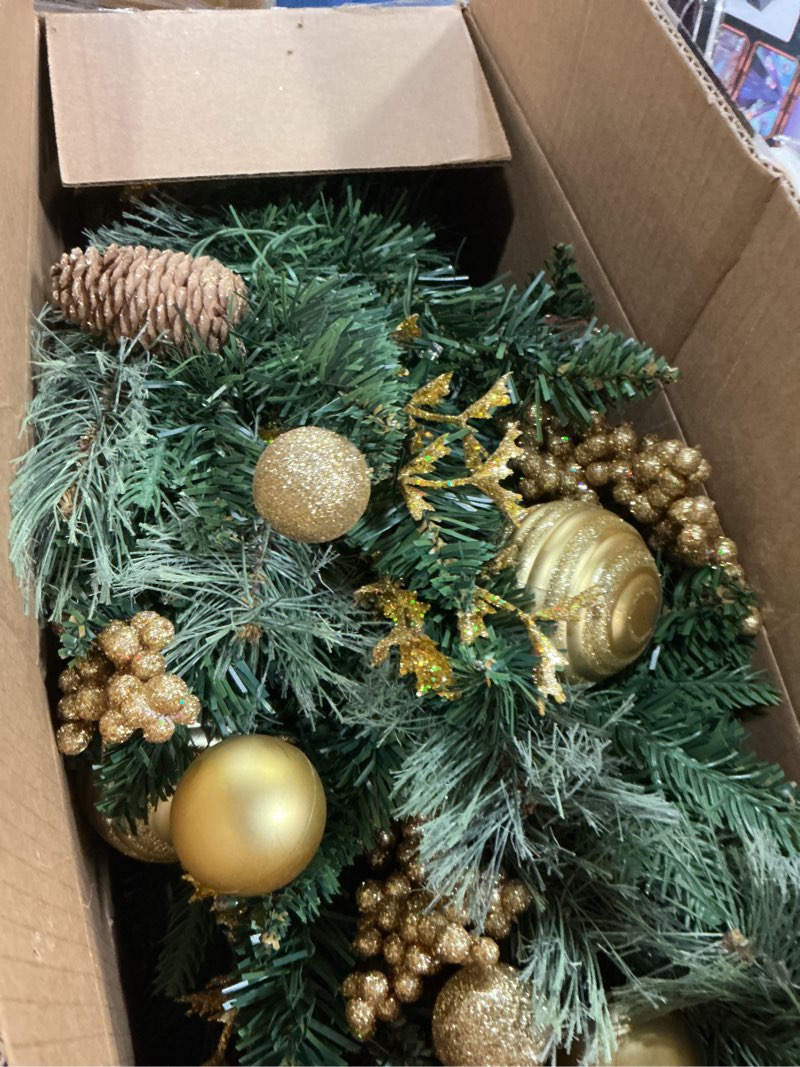 Condition photo showing Good Condition for 2 Pack Prelit Outdoor Christmas Tree 30 Inch, Remote Control Battery Operated with 100 Warm White Multi-Color Changing LED Lights, Small Pre-Decorated Green Xmas Tree for Pathway, Porch Gold 2ft 6in