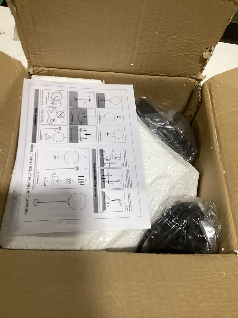 Condition photo showing New/Like New for Simple Glass Ball Pendant Lighting, Industrial Vintage E26 Loft Bar Ceiling Hanging Lamp, 1-Light Mini Globe Ceiling Chandelier for Kitchen Island Dining Room Bedroom (Grey) (YG-012) Gray
