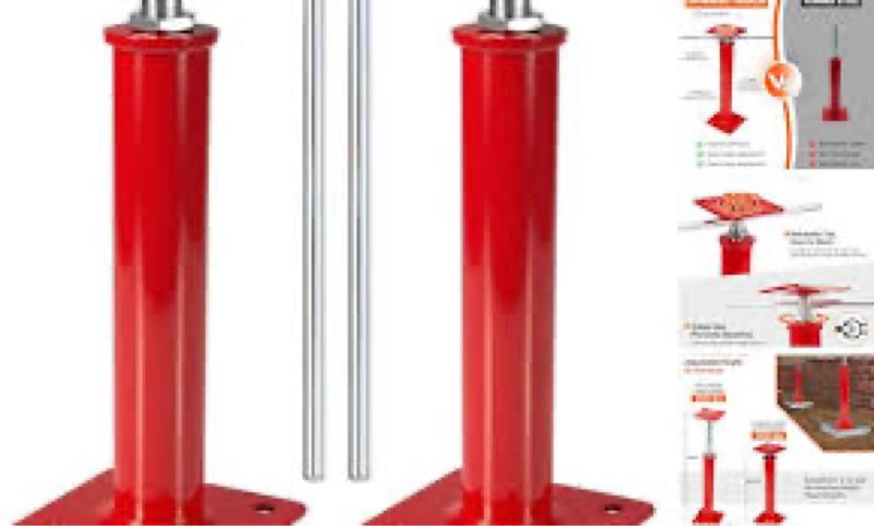 house jacks for leveling crawlspace, 16" - 21" height range, 11023 lbs max load capacity, house floo