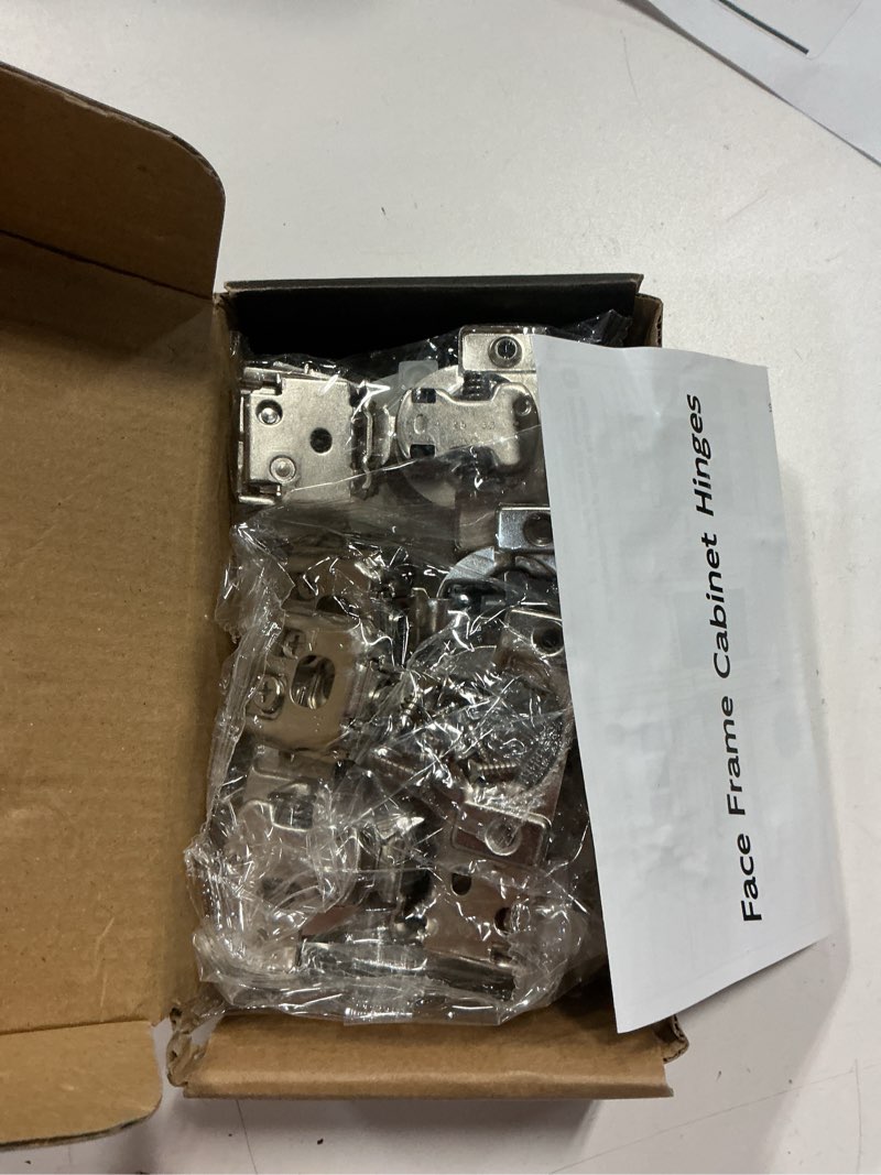 Condition photo showing New/Like New for chibery 10 pack 1" overlay 3d soft close concealed hinge for face frame door, smooth slow self closing hinges, satin nickel, hidden 105° open angle stainless steel hinge for kitchen cabinet door 1 inch overlay 10 pack