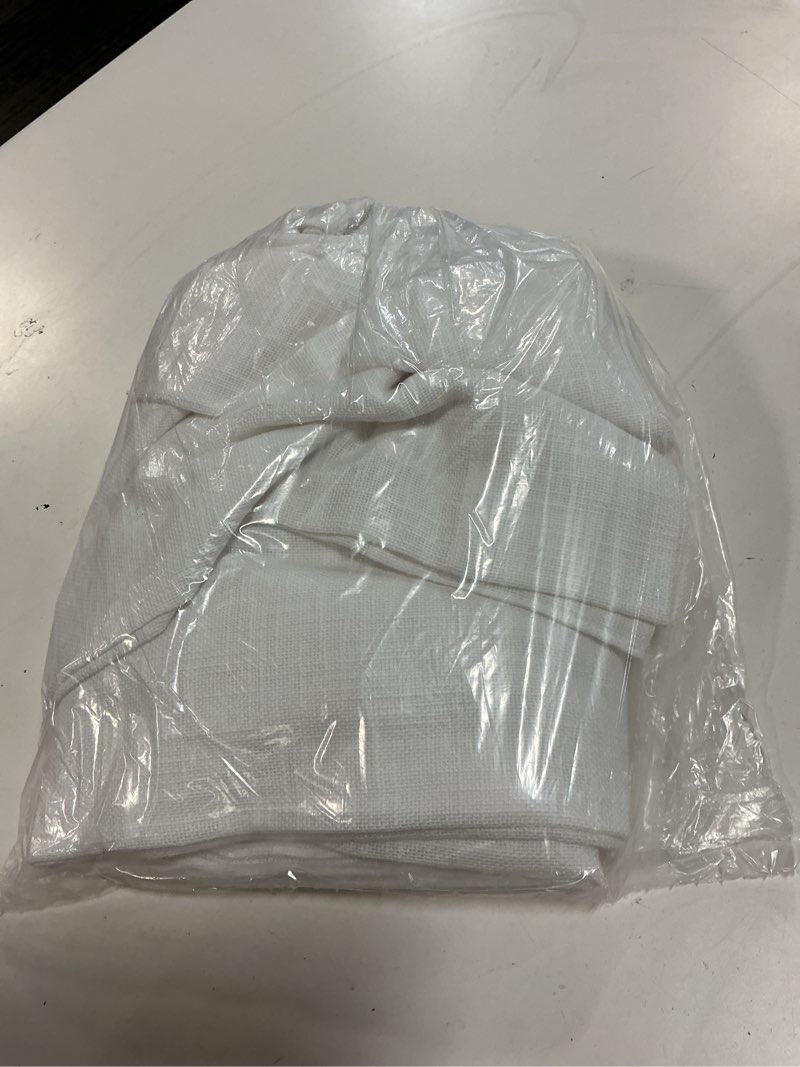 Condition photo showing Good Condition for cotton sheer curtain set (set of 2), 48x108, white