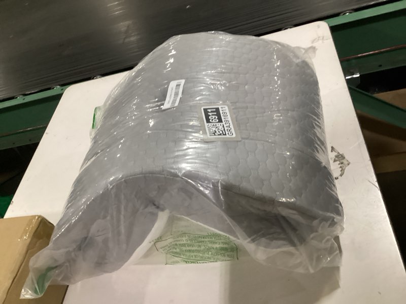 Condition photo showing New/Like New for osteo enjoy pain relief sleeping cervical neck pillow, ergonomic contour zoned fits side sleeper, non-temperature affected memory foam pillows, q-max cooling pillow support back stomach sleepers gray