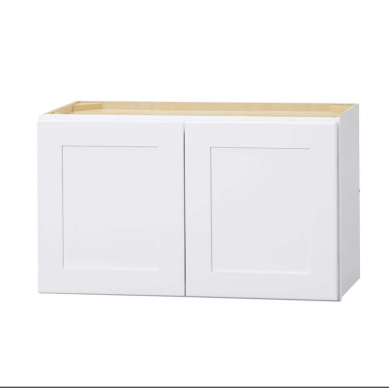 Avondale 30 in. W x 12 in. D x 18 in. H Ready to Assemble Plywood Shaker Wall Bridge Kitchen Cabinet in Alpine White