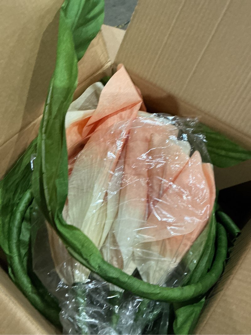 Condition photo showing Good Condition for 3pcs giant artificial flower poppy free standing 4.6ft / 5.2ft /5.9 ft, adjustable for wedding decoration reception, background backdrop photo props, shop window champagne