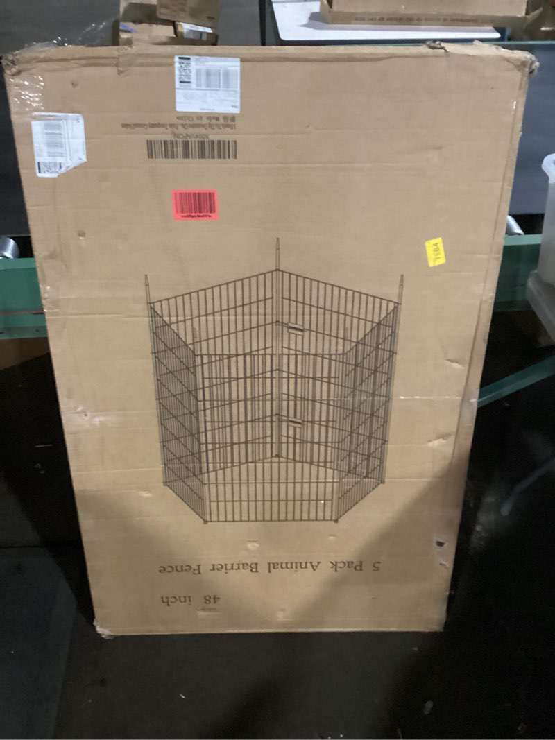 Condition photo showing New/Like New for 5 panels no dig decorative outdoor garden fence with gate for yard, 48 in(h) x 11.8 ft(l) animal barrier fencing rustproof metal wire panel border for dog, rabbits, and patio temporary ground stakes 5 panels-48 in(h) x 13.13 ft(l) with gate