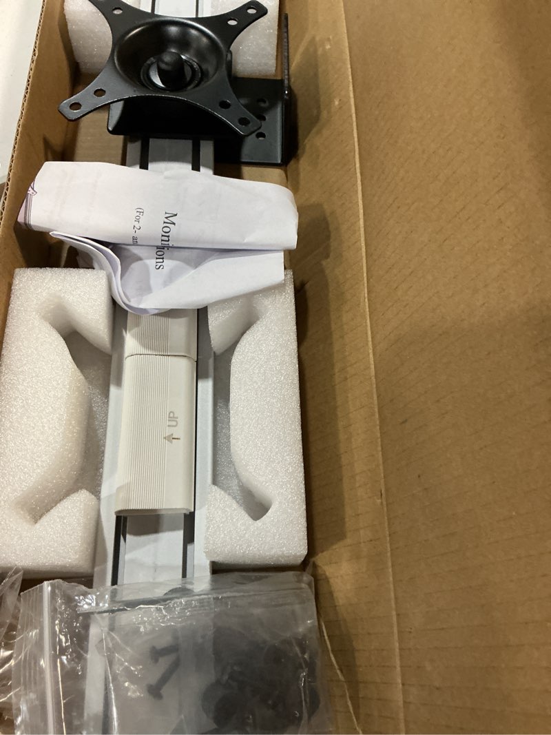 Condition photo showing Good Condition for Compatible Dual Monitor Stand Silver Dual Arm