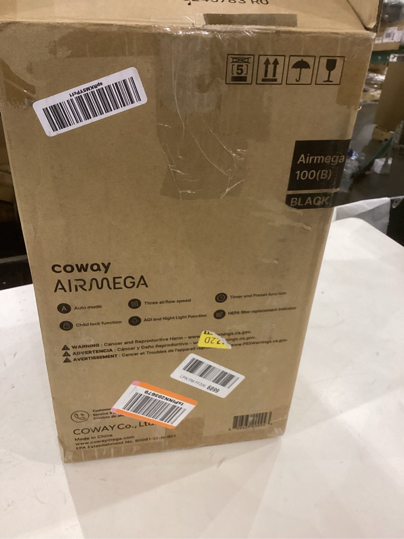 Condition photo showing Good Condition for COWAY Air Purifiers for Bedroom Home up to 810 ft², True HEPA Filter for Smoke, Allergies, Pet Dander, Odor, AQI Monitor, Auto&Sleep Mode, Timer, Filter Indicator, Night Light, 3yr Warranty, 100 Black AIRMEGA 100(B)
