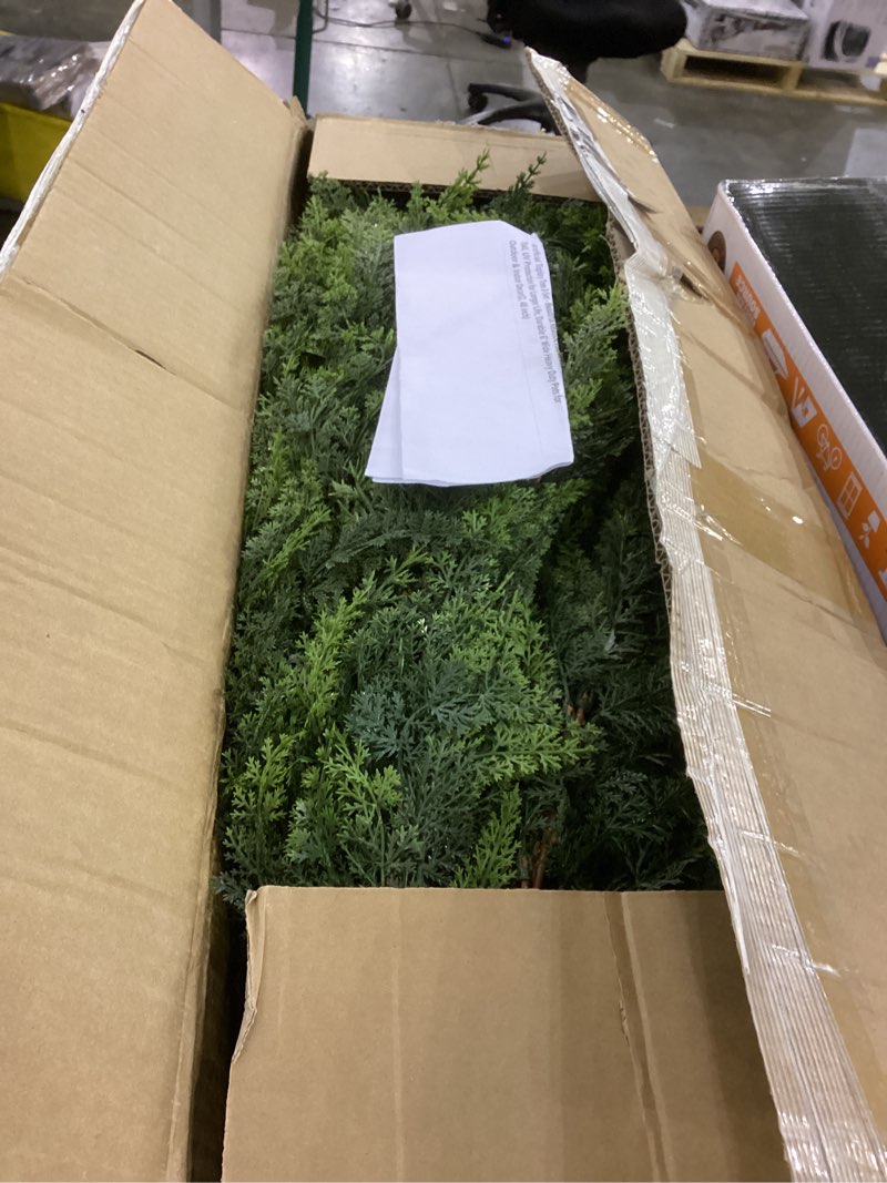 Condition photo showing As Is for Artificial Topiary Tree 2-Set - Beautiful Realistic Faux Cedar Pines, 4 Feet Tall, UV Protection for