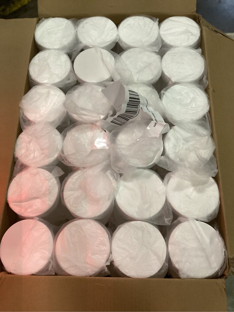 Condition photo showing As Is for jars with lids, 48pcs 8 oz plastic containers with lids pen labels leak proof bpa free airtight refillable clear small containers storage jars for storing dry food makeup slime honey jam (8oz white 8oz white lid