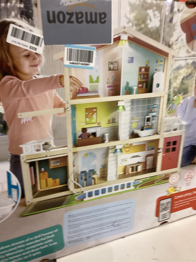 Hape Doll Family Mansion| Award Winning 10 Bedroom Doll House, Wooden Play Mansion with Accessories 