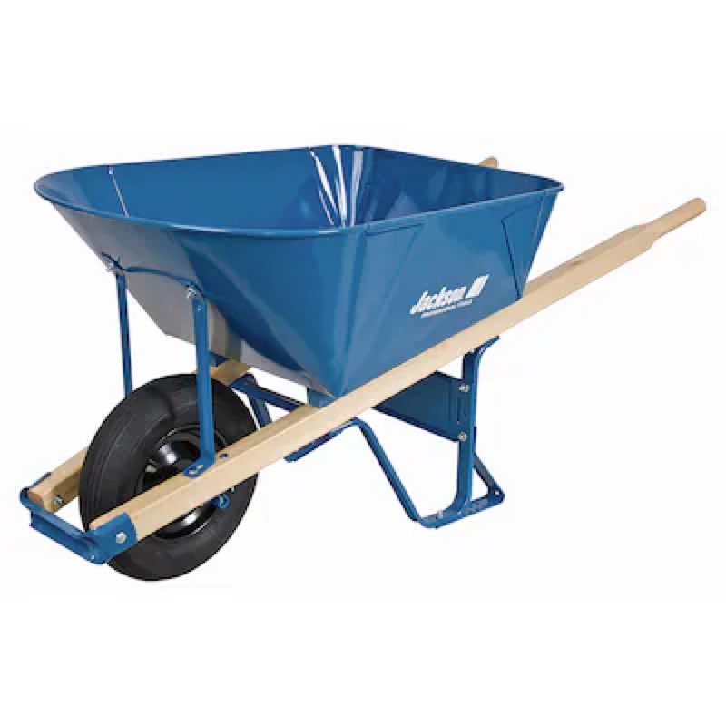 jackson 6-cu ft steel wheelbarrow flat-free tire