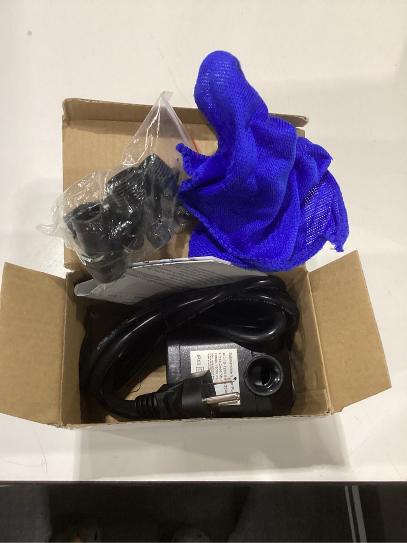 Condition photo showing New/Like New for Fountain Pump, 400GPH Submersible , Durable 25W Outdoor Water Pump with 6.5ft Power Cord, 3 Nozzles for Aquarium, Pond, Fish Tank, Water Pump Hydroponics, Backyard Fountain
