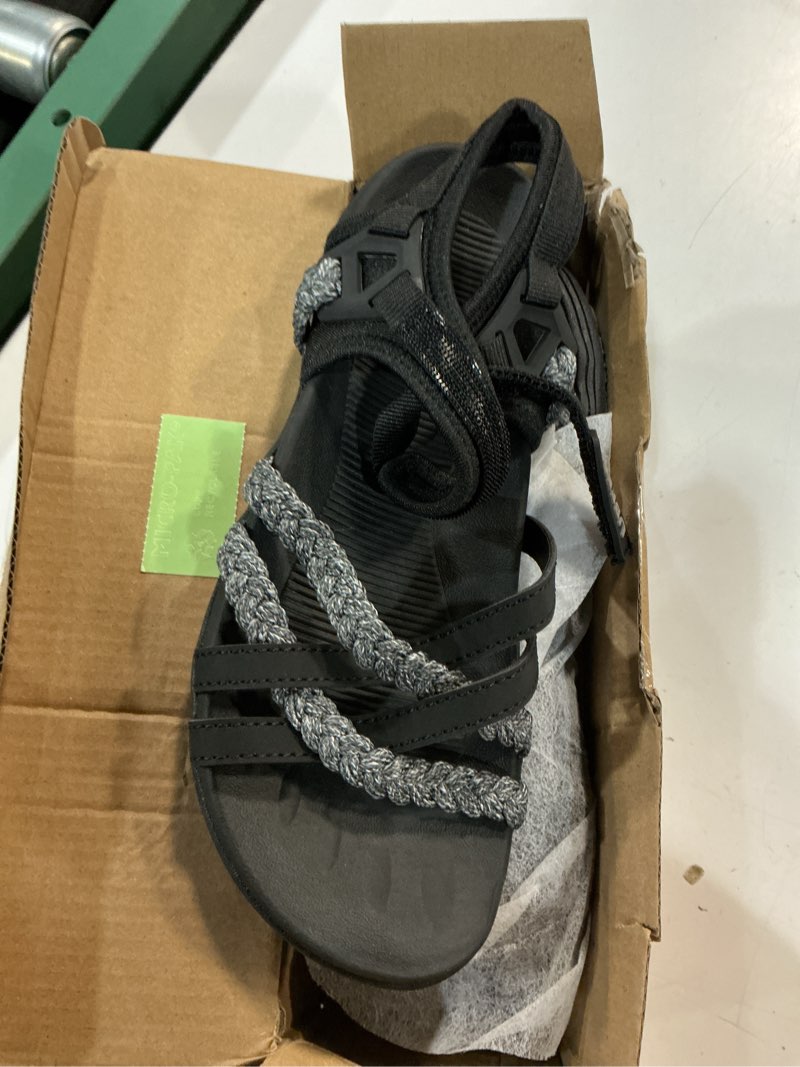 Condition photo showing Good Condition for ubfen womens hiking sandals outdoor comfortable sport | lightweight, water sandals, adjustable straps, arch support, ideal for all-day wear, beach, vacation, camping, walking 7 a black grey