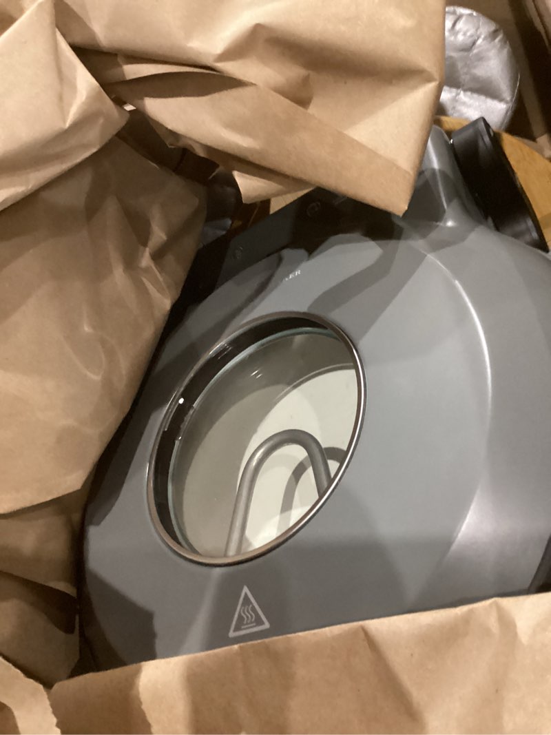 Condition photo showing As Is for KLAIF 12" Electric Countertop Pizza Oven Indoor With Ceramic Stone, Dual Adjustable Temperature Controls, Includes 4 Pizza Tools, LMR-Gray