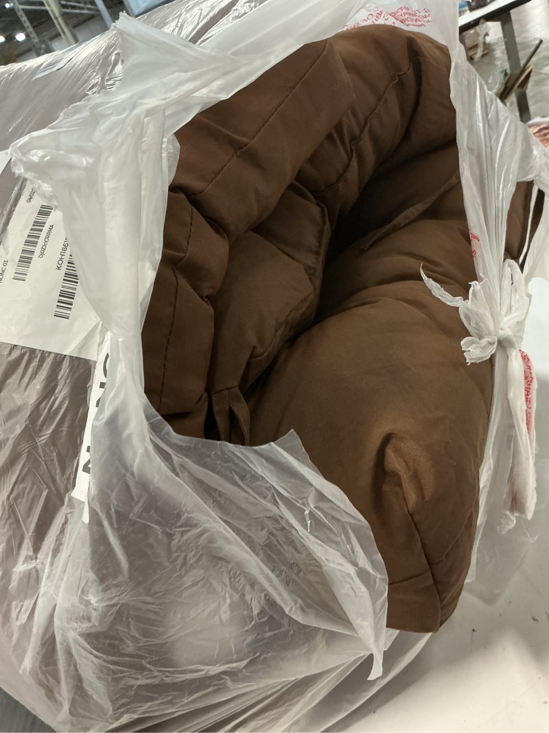 Condition photo showing As Is for outdoor chair cushion, 42x21x4 inch patio cushions for dining/rocking chairs, high back soft seat pad with ties, indoor outside use, fade-resistant & waterproof, brown 42x21x4" brown 1