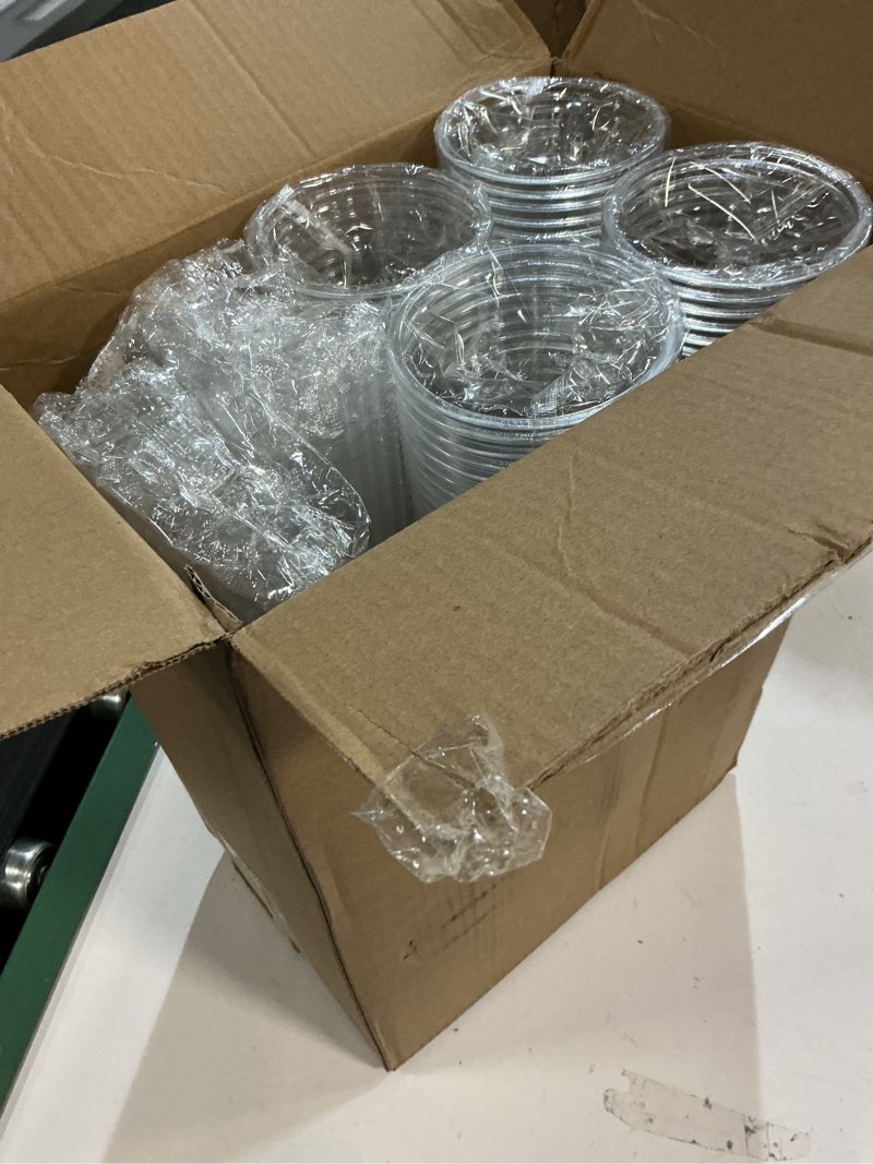 Condition photo showing New/Like New for artlymers 200 pack - 16 oz clear plastic cups with lids and straws, disposable iced coffee cups with lids for cold drinks, crystal to go smoothie cup, milkshakes, juices, coffee accessories