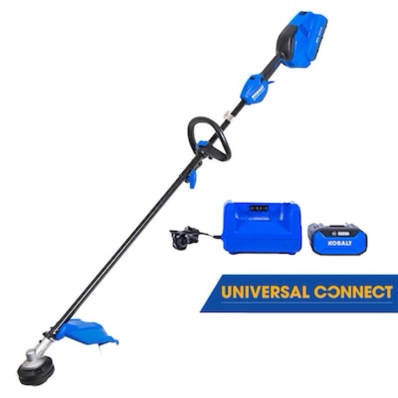 as is kobalt gen4 40-volt 15-in straight shaft attachment capable battery string trimmer 4.0 ah