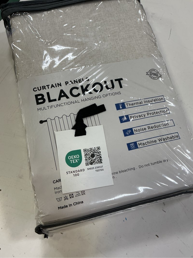 Condition photo showing New/Like New for 100% blackout shield blackout curtains for bedroom 84 inches long, back tab/rod pocket living room drapes, thermal insulated blackout curtains 2 panels set, 50" w x 84" l, cream cream 50"w x 84"l (pack of 2)