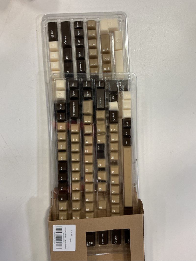 Condition photo showing Good Condition for Sumgsn 164 Keys Coffee Translucent Keycaps Doubleshot PBT Cherry Profile Keycap Set Fit for 61/64/87/104/108 Mechanical Keyboard Keycaps Brown