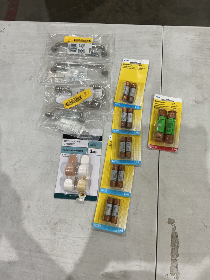 Condition photo showing As Is for assorted home improvement lot (small tools, screw, home accessories, etc.)