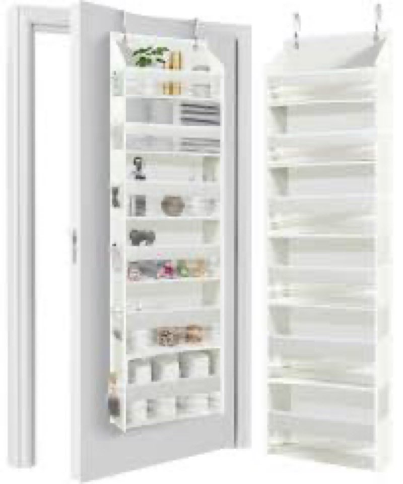 HOMELUX THEORY Over The Door Organizer Hanging - 50lbs Load 6 Large Front & 12 Side Pockets, 1 Pack Over The Door Shoe Organizer, Hanging Closet Organizer For Toys, Diaper, Sewing (Transparent) 