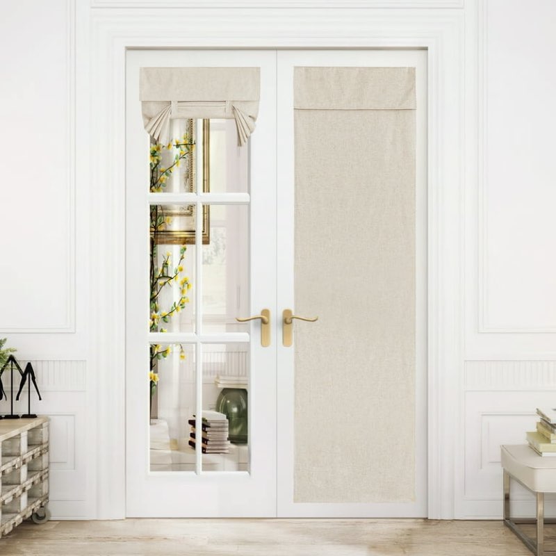 nicetown 100% blackout door curtain for door window, thermal insulated room darkening tie up shade f