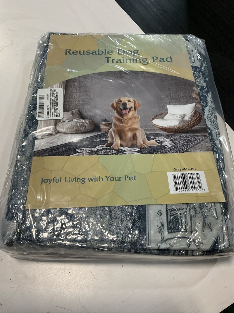 Condition photo showing New/Like New for super absorbent washable pee pads for dogs (2-pack) – reusable puppy training pads, 100% waterproof & leakproof dog pee pads with non-slip backing – durable, quick-dry pet pads for crates & floors gray floral 36x36