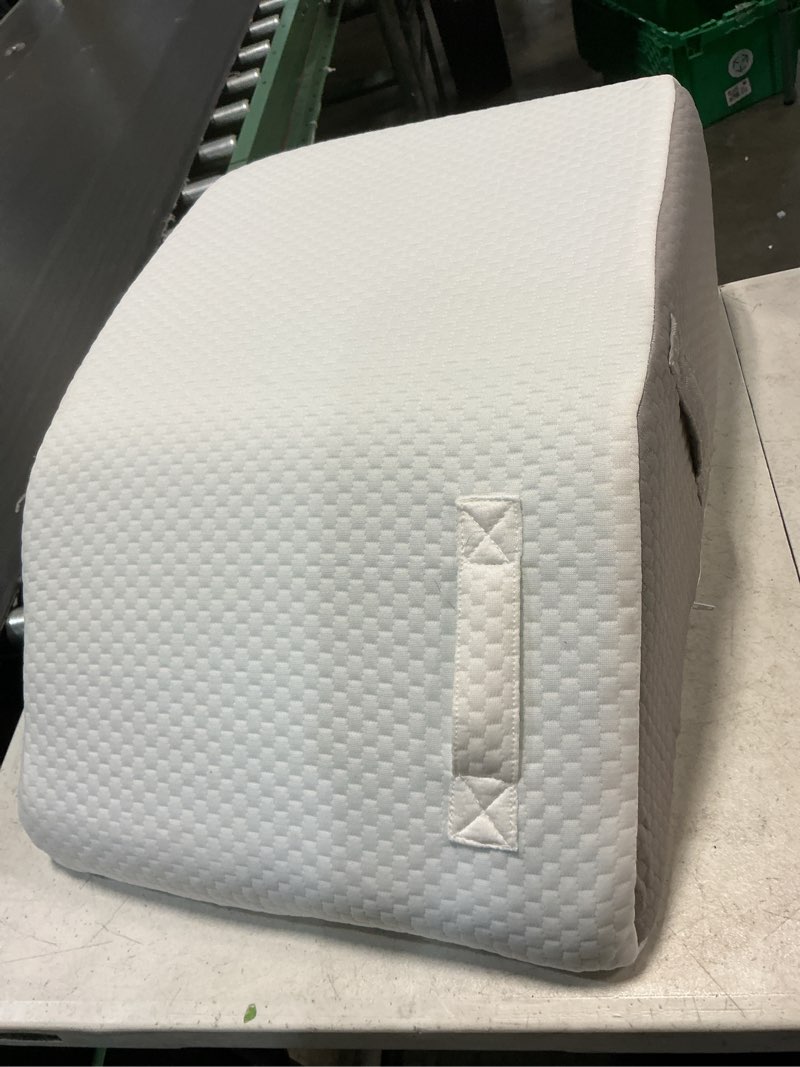 Condition photo showing Good Condition for megcxit leg pillow elevation blood circulation, leg wedge for elevation for swelling, leg elevating pillow for after surgery, memory foam foot knee pillow for back sleeping 23.6×16.8×8 inch white/grey 23.6*16.8*8 inch white/grey