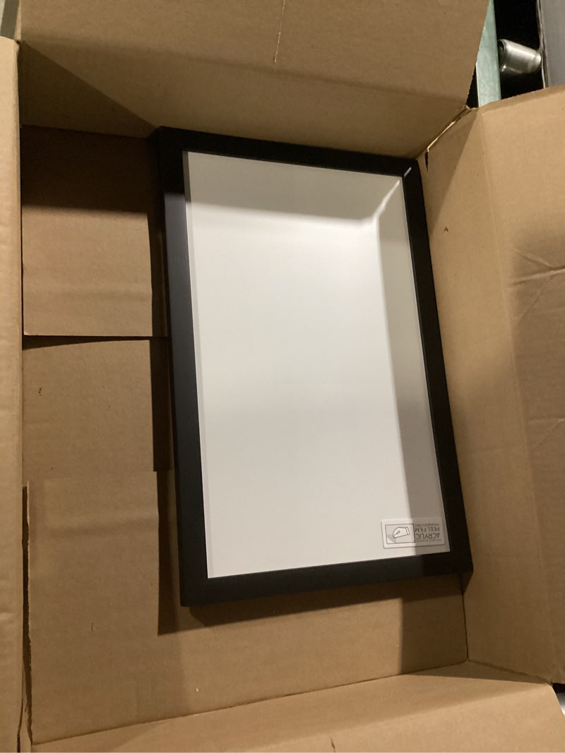 Condition photo showing Good Condition for poster palooza 10x16 frame black solid wood picture frame | 0.75 inch moulding width | includes uv acrylic plexiglass, foam board backing & hanging hardware